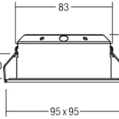 Downlight LED INC Brumberg 6W 350mA 3000K 95×95mm Ø INC=83mm IP20 blanc mat 