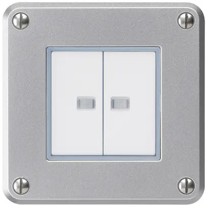Interruttore INC robusto IP55 schema 3/contatto pulsante 2×illuminato alluminio 
