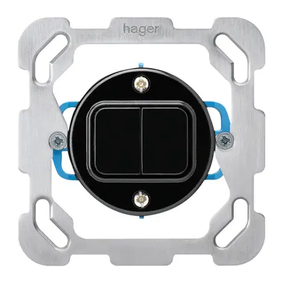 Inserto per interruttore INC basico 3/1L+A-R/1L con placca di fissaggio nero 