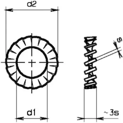 Rondella ventaglio M3 3.2×6.0×0.4mm DIN6798A zinc.bl 
