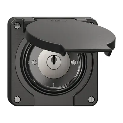 Interrupteur rotatif NEVO N.CO 0/1L, avec serrure&2 clés, KS, 0-1-0-1, noir 