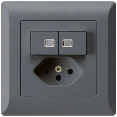 Combinazione luminosa INC 3/1P+A-R+T13 antracite kallysto.line 