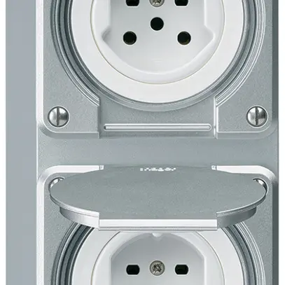 Combi AP 2×1 HA robusto 2×tipo 15 con morsetti a innesto con coperchio alluminio 