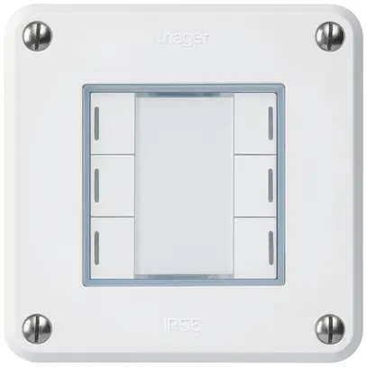 Poussoir ENC robusto C KNX 6× LED RGB s/e-link blanc 