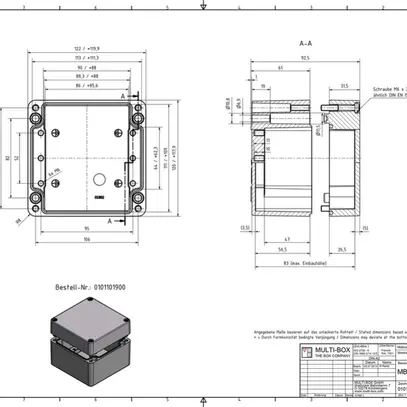 Scatola alluminio SWIB ENSTO AG 120×122×91mm IP66 grigio 