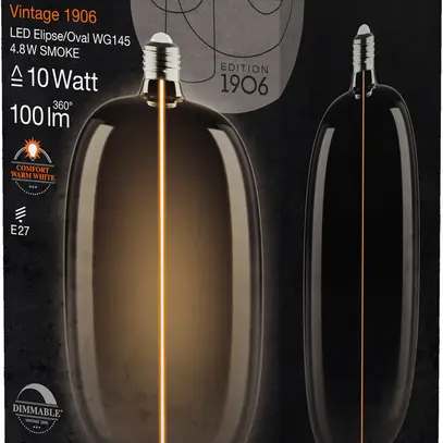 LED-Lampe Osram Vintage 1906 E27 4.8W 100lm 818 DIM Ø145×280mm Rauch 