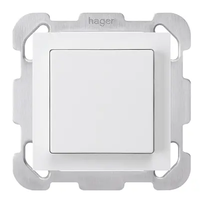 Interruttore INC kallysto 3/2L bianco con piastra di fissaggio 