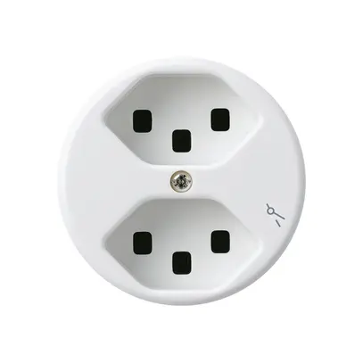 Prise Hager basico 2×type 23 1×S A blanc 