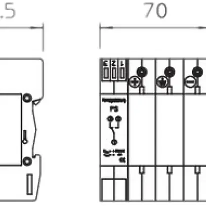 Appareil protect.de surtension partie inf. V20-C U-3PH-Y-FS 