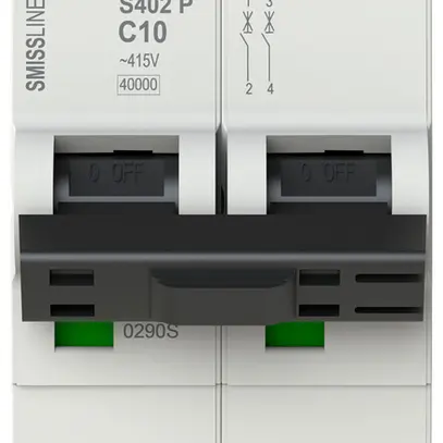 Disjoncteur SMISSLINE TP, 2L, C, 10A, 40kA 