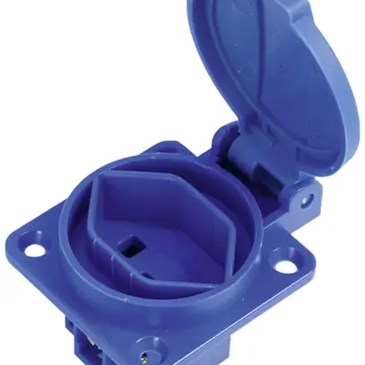 EB-Steckdose A. Steffen 1×T23 16A 250V 50×62×45mm mit Deckel blau 