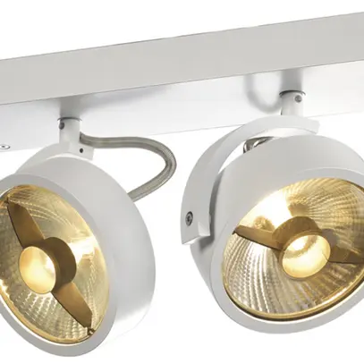 Plafonnier SLV KALU QPAR, 2×GU10 75W IP20 blanc mat 