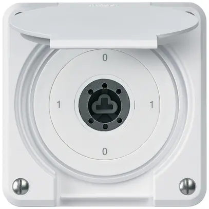 Interruttore a chiave INC robusto IP55 con copertura senza cilindro S0/3P bianco 