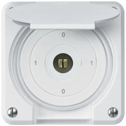 Interruttore a chiave quadrata INC robusto IP55 con coperchio S0/3P bianco 