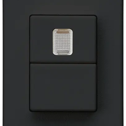 Poussoir double INC Hager FLF 10A/250V 0/1L 1× illuminé noir 