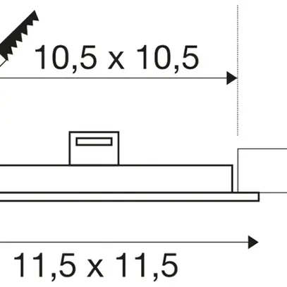 Plafoniera LED INS SLV SENSER 12 SQUARE 200mA 6W 440lm 3000K 105×105mm INS bi 