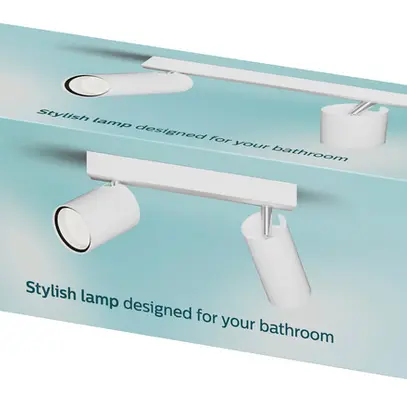 Spot Philips Idris GU10 2×5W IP44 240×119mm weiss 