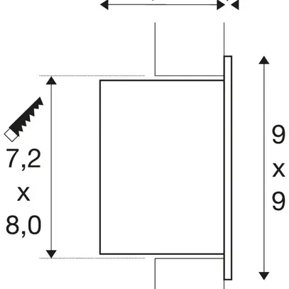 Applique INC LED SLV FRAME CURVE 3W 100lm 2700K 90×90×55mm argent 