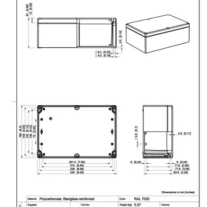 Coffret d'appareil RW CUBO D 160×240×91mm DPCP gris 