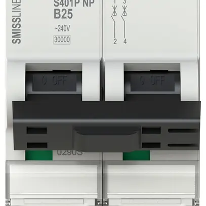 Disjoncteur SMISSLINE TP, 1LN, B, 25A, 30kA 