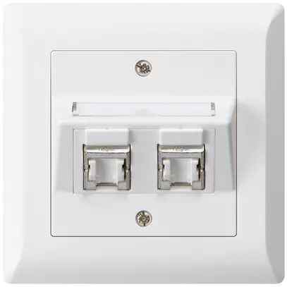 Prise ENC kallysto.line C cat.6 2RJ45/s blanc 