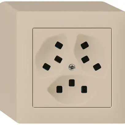 AP-Steckdose Hager kallysto 3×T23 Q beige 
