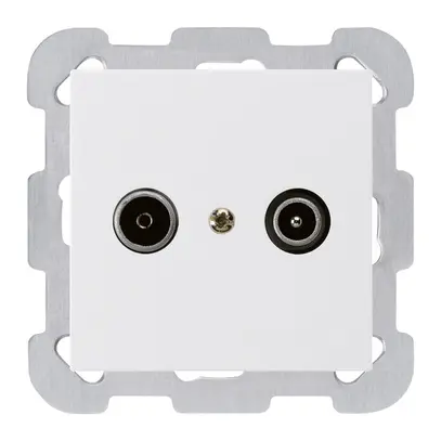 Prise de passage ENC kallysto R/TV 23dB blanc avec plaque de fixation 