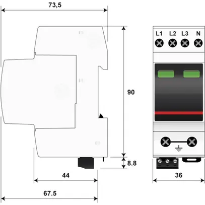 Parasurtension Citel DAC40CS-40-275, type 2, 4 pôles 