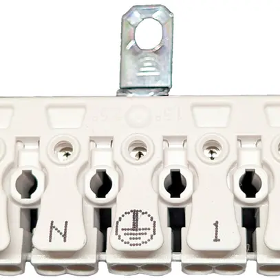 Morsetto di connessione 5P 0.5…2.5mm² leve azionamento staffa messa a terra bi 