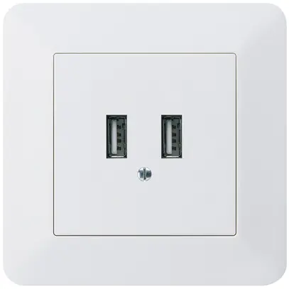 Prise de charge USB ENC Hager kallysto.trend 240V 2400mA blanc 