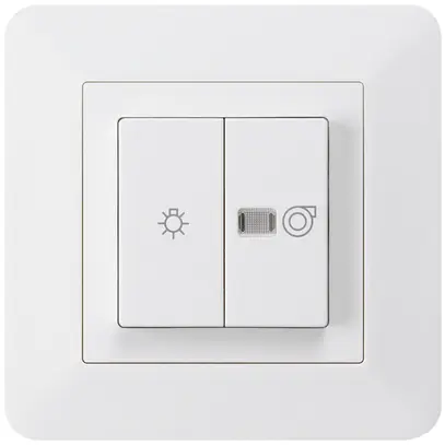 Interruttore luminoso INC kallysto.trend bianco 1/1L simbolo illuminato+ventil. 