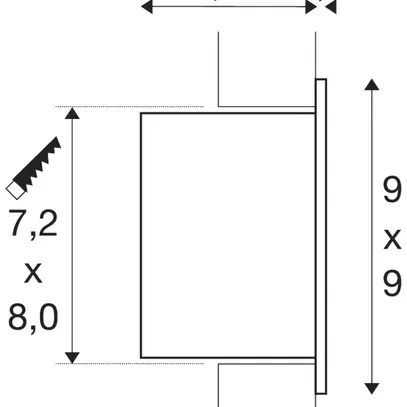 Plafoniera/lpda a muro INS LED SLV FRAME BASIC 3W 140lm 2700K 90×90×55mm argento 