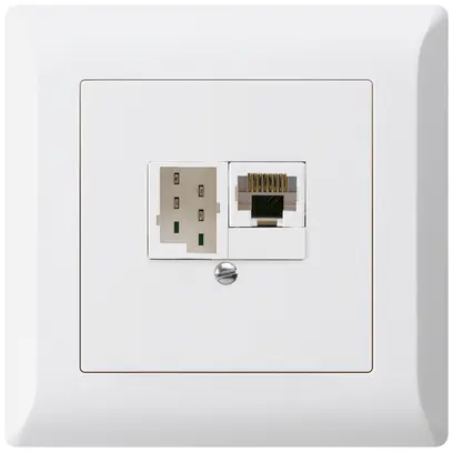 Scatola INC kallysto.line 1×RJ45u+1×TT83 bianco 