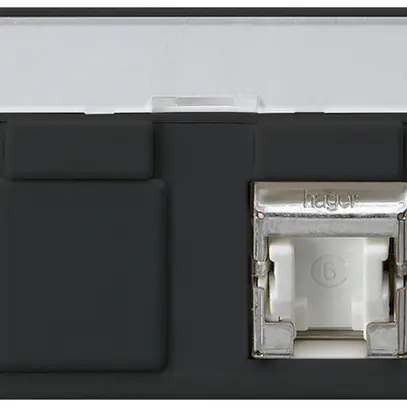 Prise FLF Hager cat.6 1RJ45/s noir 