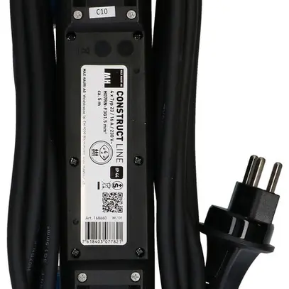 Presa multipla MAX HAURI Construct Line 5m 4×T23 IP55 90° nero 