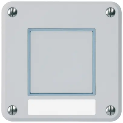 Contact à poussoir de sonnerie ENC Hager robusto IP55 avec plaquette gris 