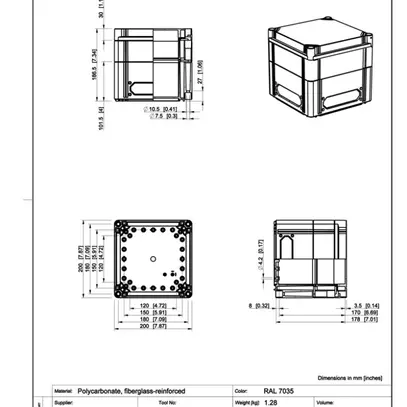 Scatola per apparecchi CUBO C 200×200×180mm 
