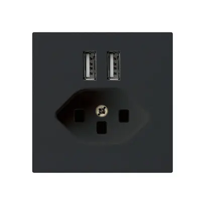 Presa 2×USB & T23 kallysto A 2400mA nero 