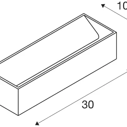 Applique LED SLV LOGS IN L 17W 1400lm 3000K 300×100×70mm Al/blanc 