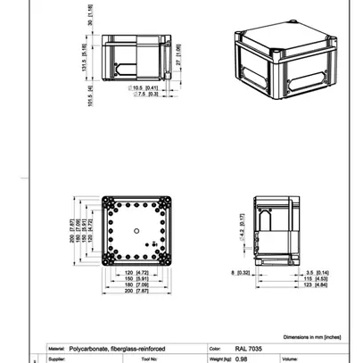Scatola per apparecchi CUBO C 200×200×130mm 