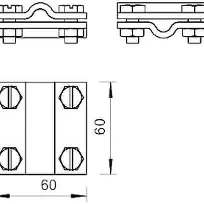 Raccordo a croce Bettermann Ø 8…10mm V4A senza piastra intermedia 60×60mm 