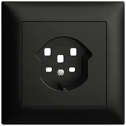 Kit frontal EDIZIOdue noir 88×88mm 1×T25 
