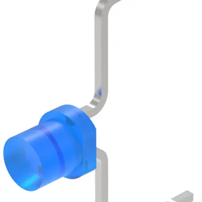 LED single EAO T1 Bi-Pin gebogen, 3.0VDC, 20mA, bleu 