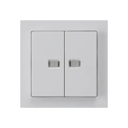 Pulsante luminoso INC kallysto 2×AR/1P con 2 lenti grigio chiaro 