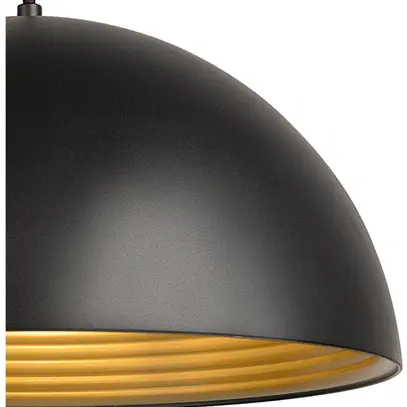 Lampada sospesa SLV FORCHINI M 40 AD1PH ne E27 1×40W REG Ø400mm nero/oro 