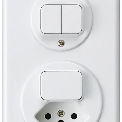Combinaison ENC I-I basico S3+3 avec interrupteur/interrupteur+prise T13 blanc 