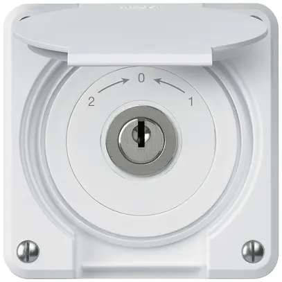 Contact pivotant à clé ENC robusto IP55 blanc avec clapet inverseur combinaison 