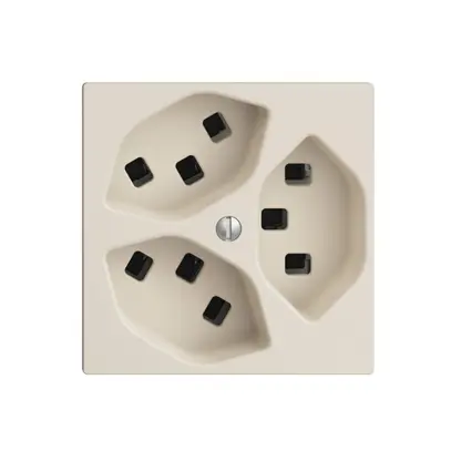 Prise EDIZIOdue 3×T23 crema 16A, avec bornes enf. 
