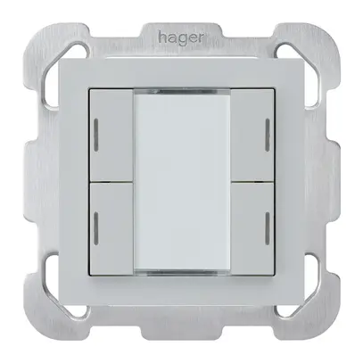 UP-Taster kallysto B KNX 4× RGB LED s/e-link hellgrau 