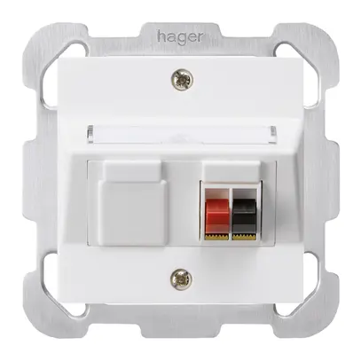 Prise ENC audio kallysto 1×blanc borne à étrier 1 haut-parleur plaque fixation 